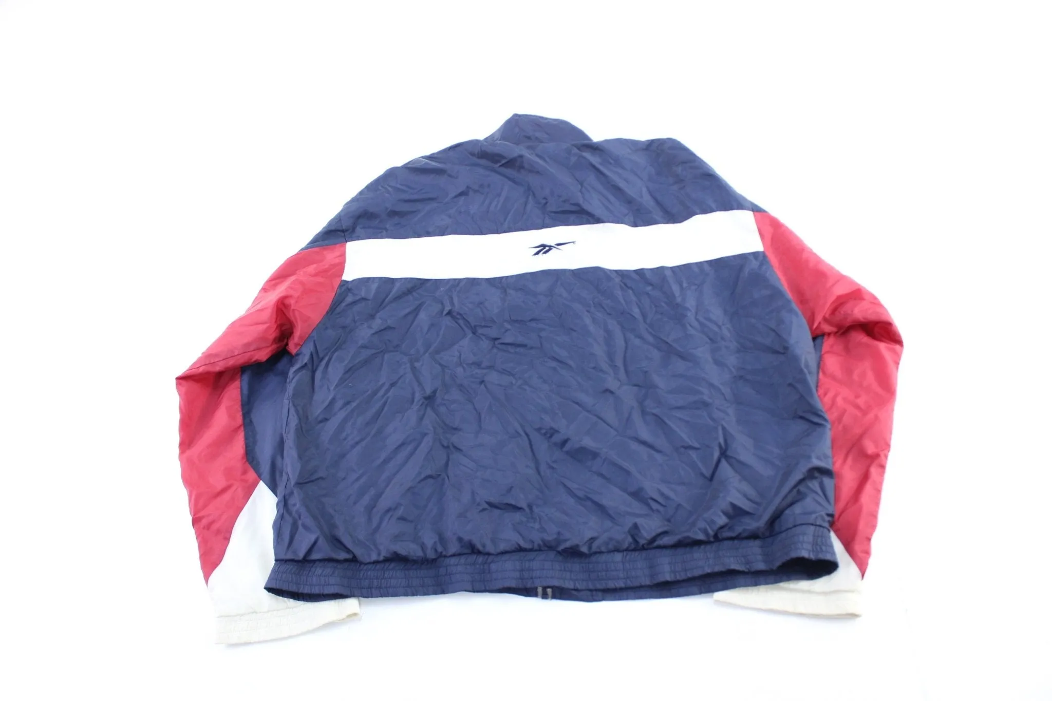 90's Reebok Embroidered Logo Navy Blue, White, & Maroon Windbreaker Jacket