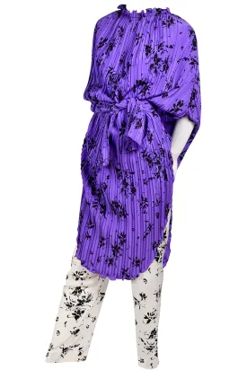 Adolfo 1970s Vintage Purple Caftan & Pants With Sash