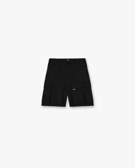 Baggy Cotton Cargo Short - Black