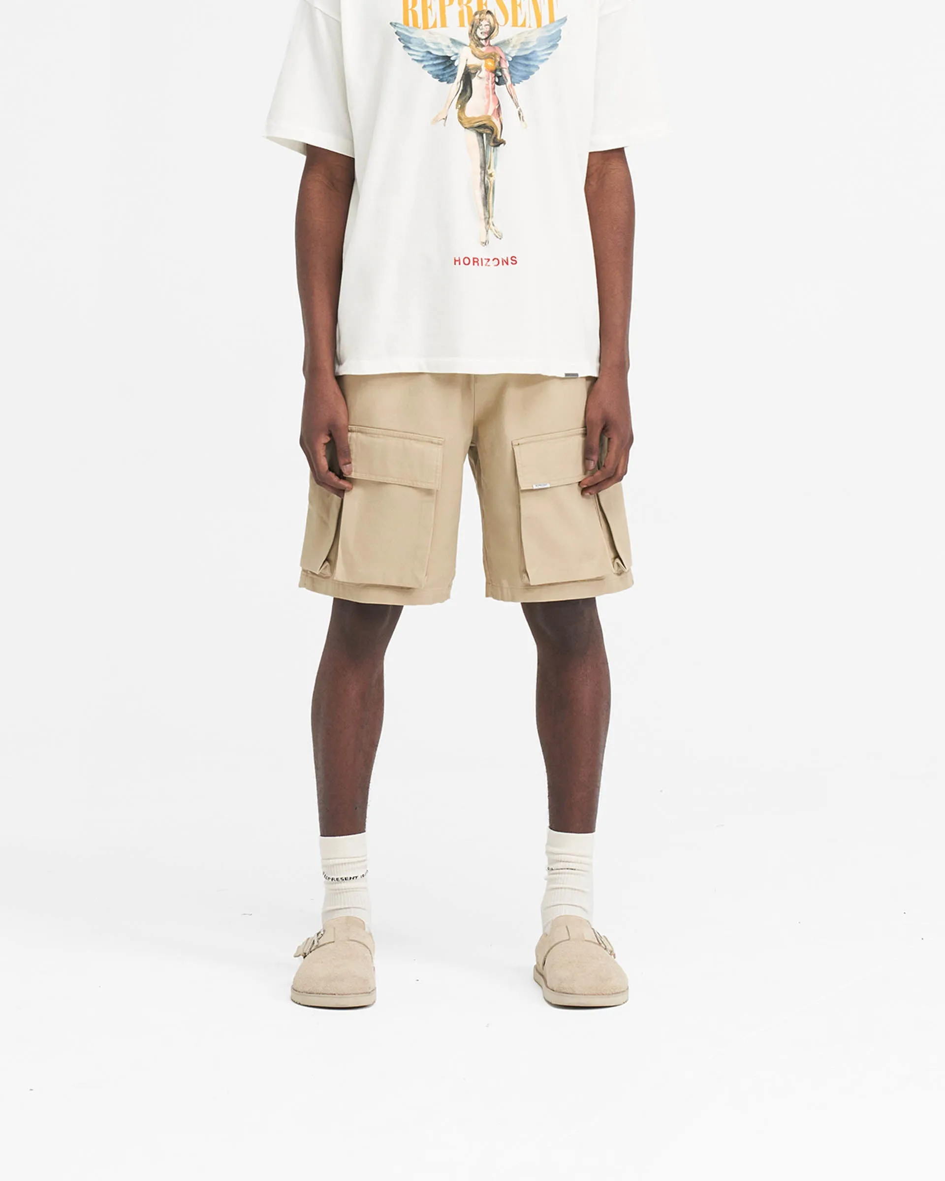 Baggy Cotton Cargo Short - Sandstone