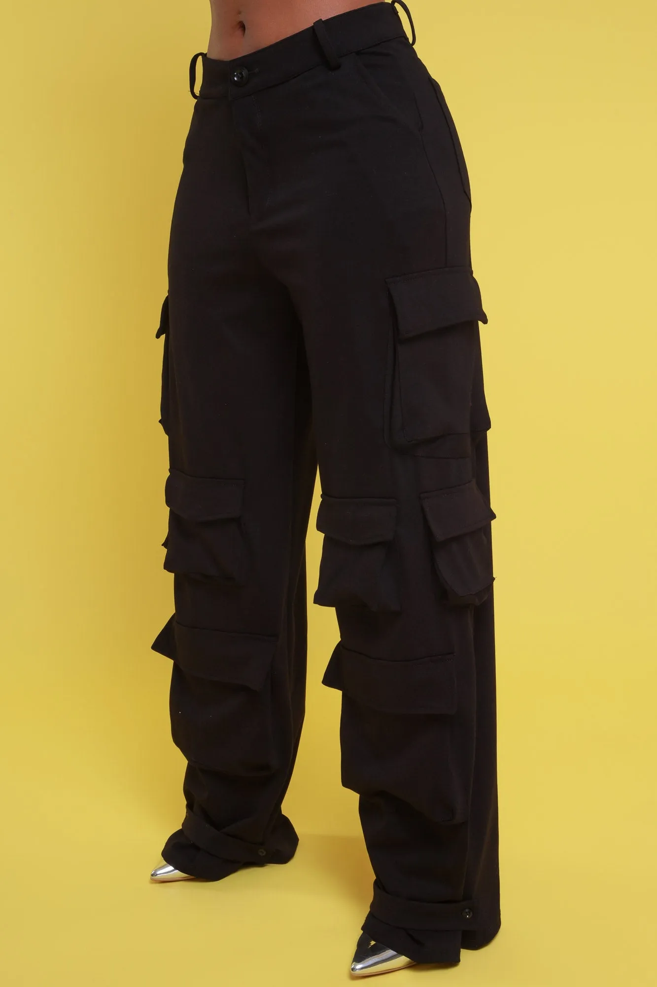 Baggy Multi Pocket Long Cargo Pants - Black