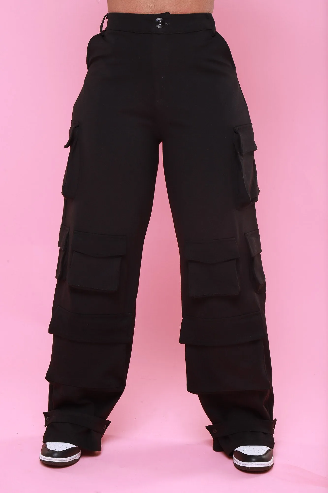 Baggy Multi Pocket Long Cargo Pants - Black