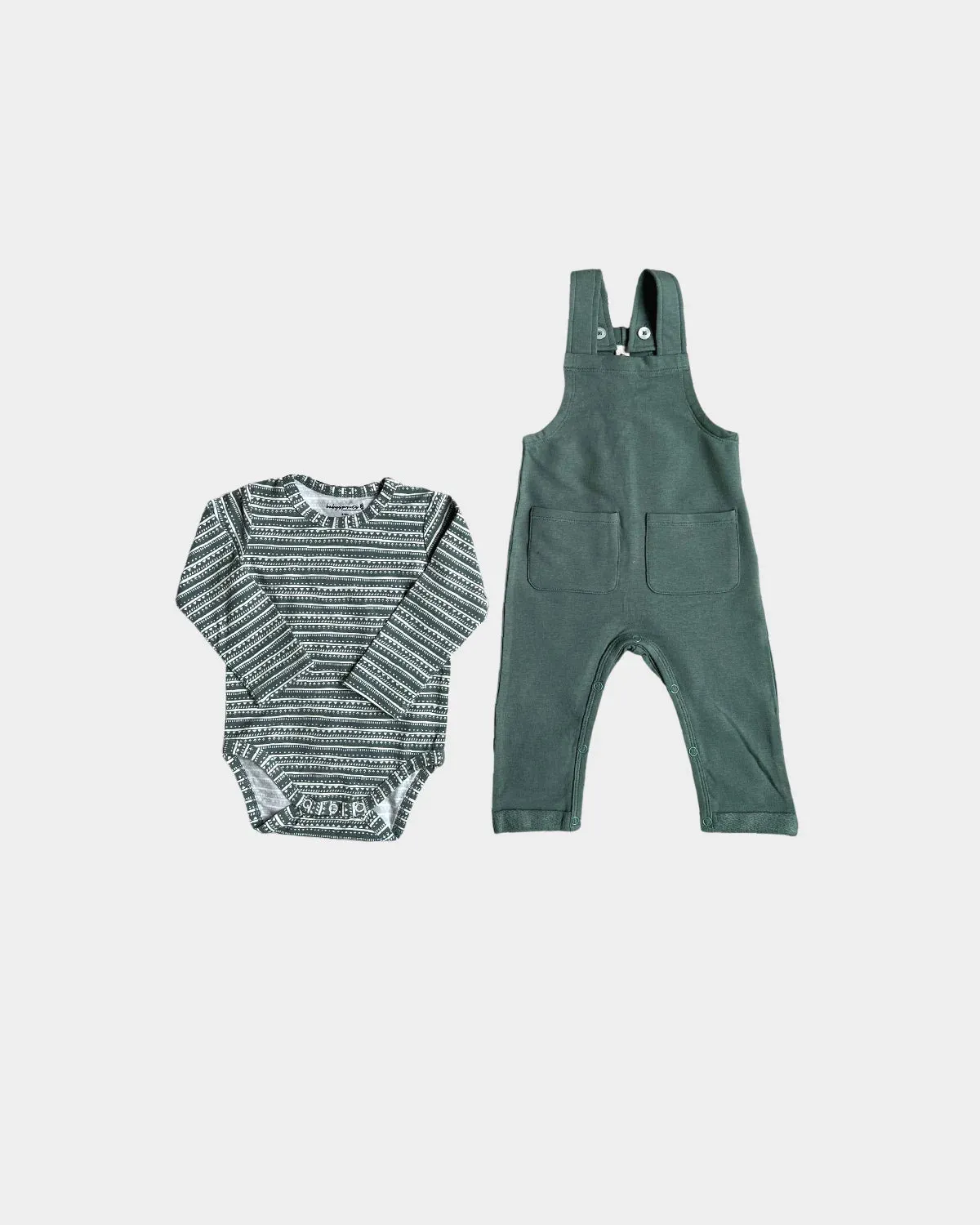 Bamboo Overalls Set - Pine