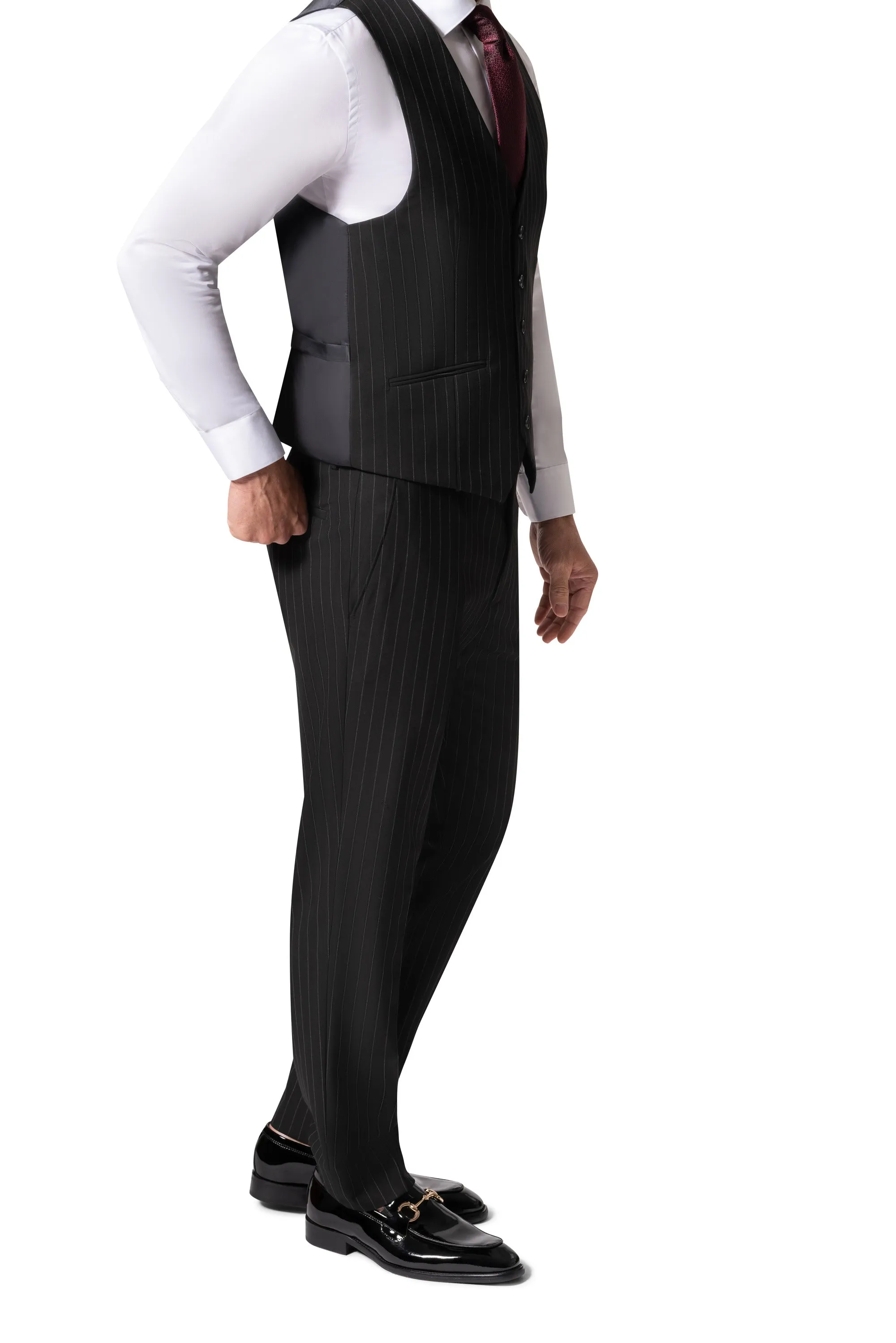 Berragamo BP04K-E32 3PC Slim Suit - Black