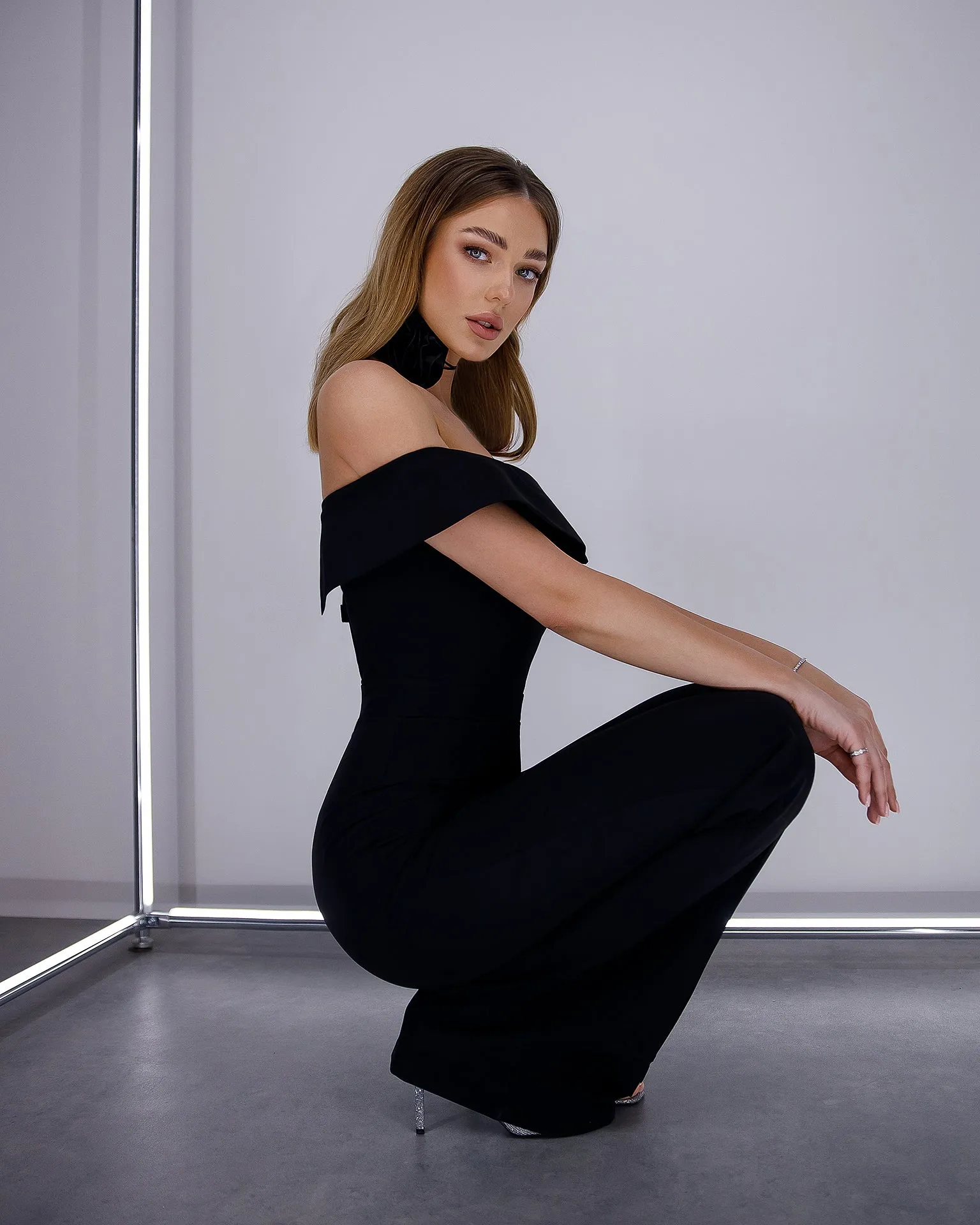 Black Off-the-shoulder Jumpsuit