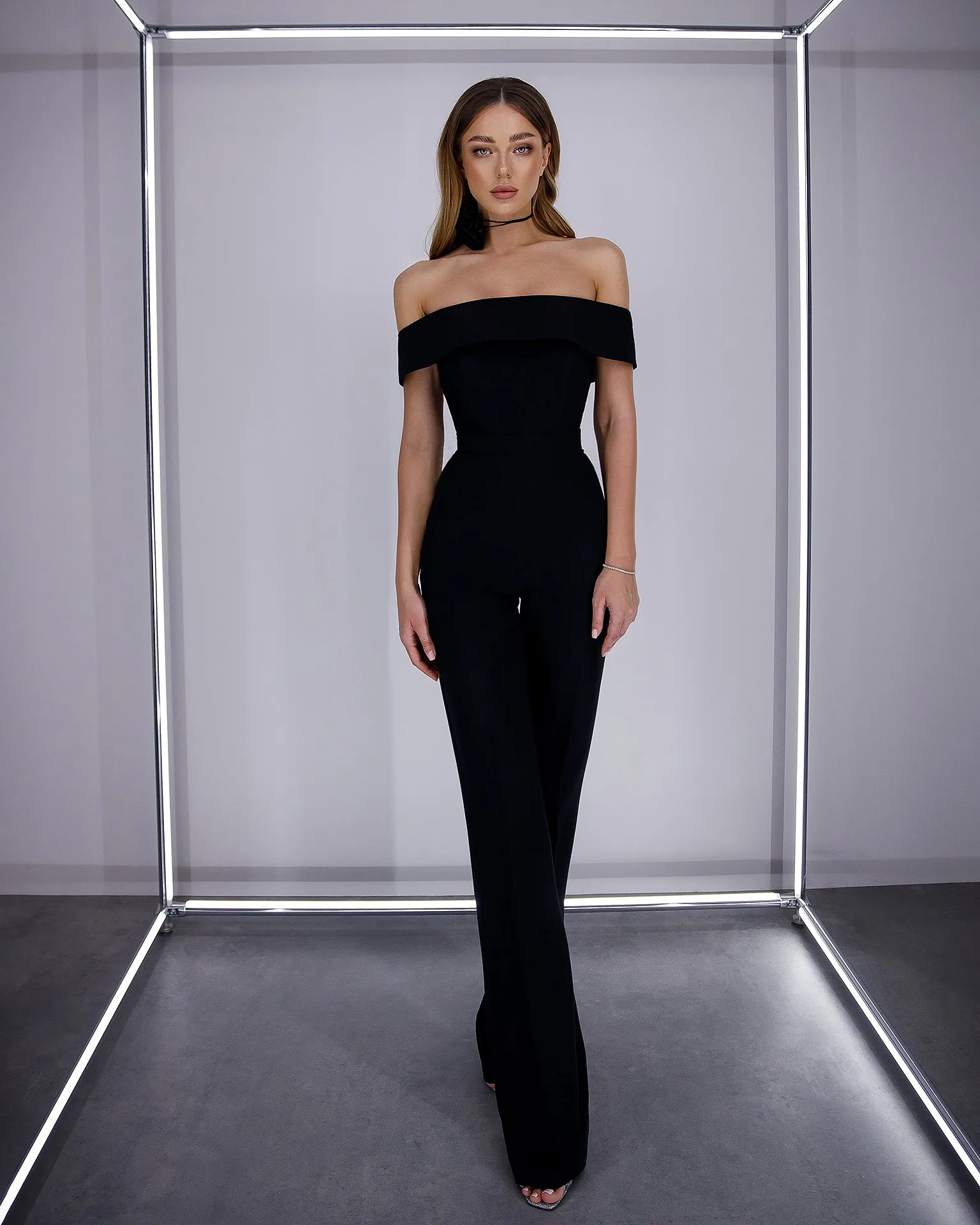 Black Off-the-shoulder Jumpsuit