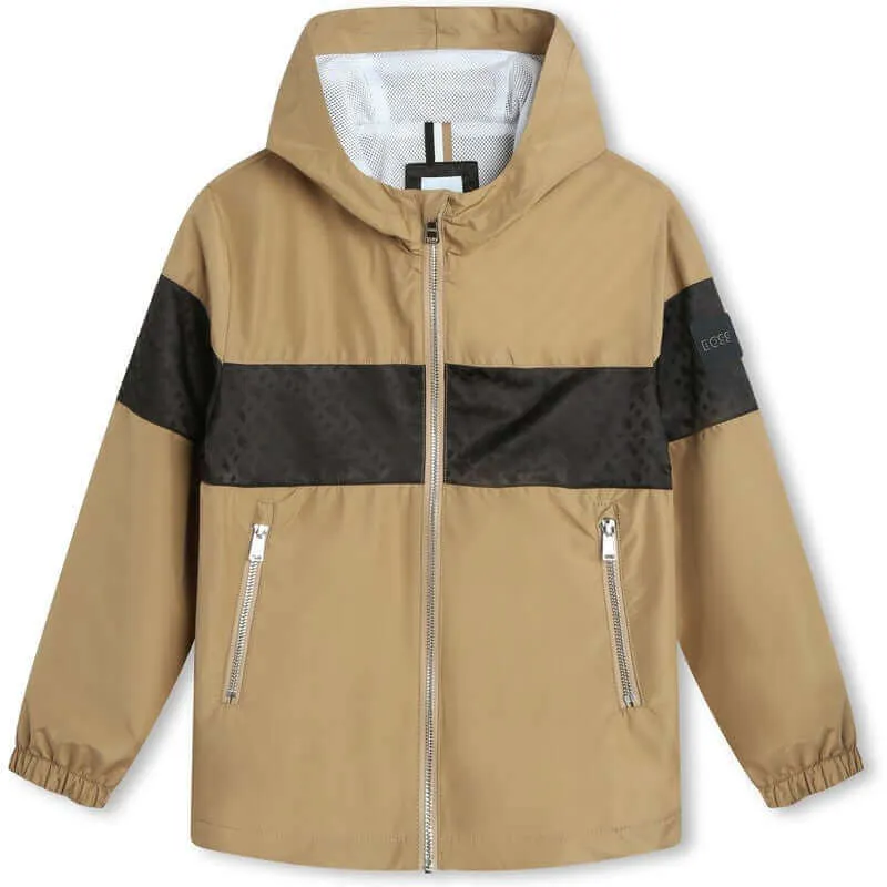 Boys Brown & Black Windbreaker Jacket