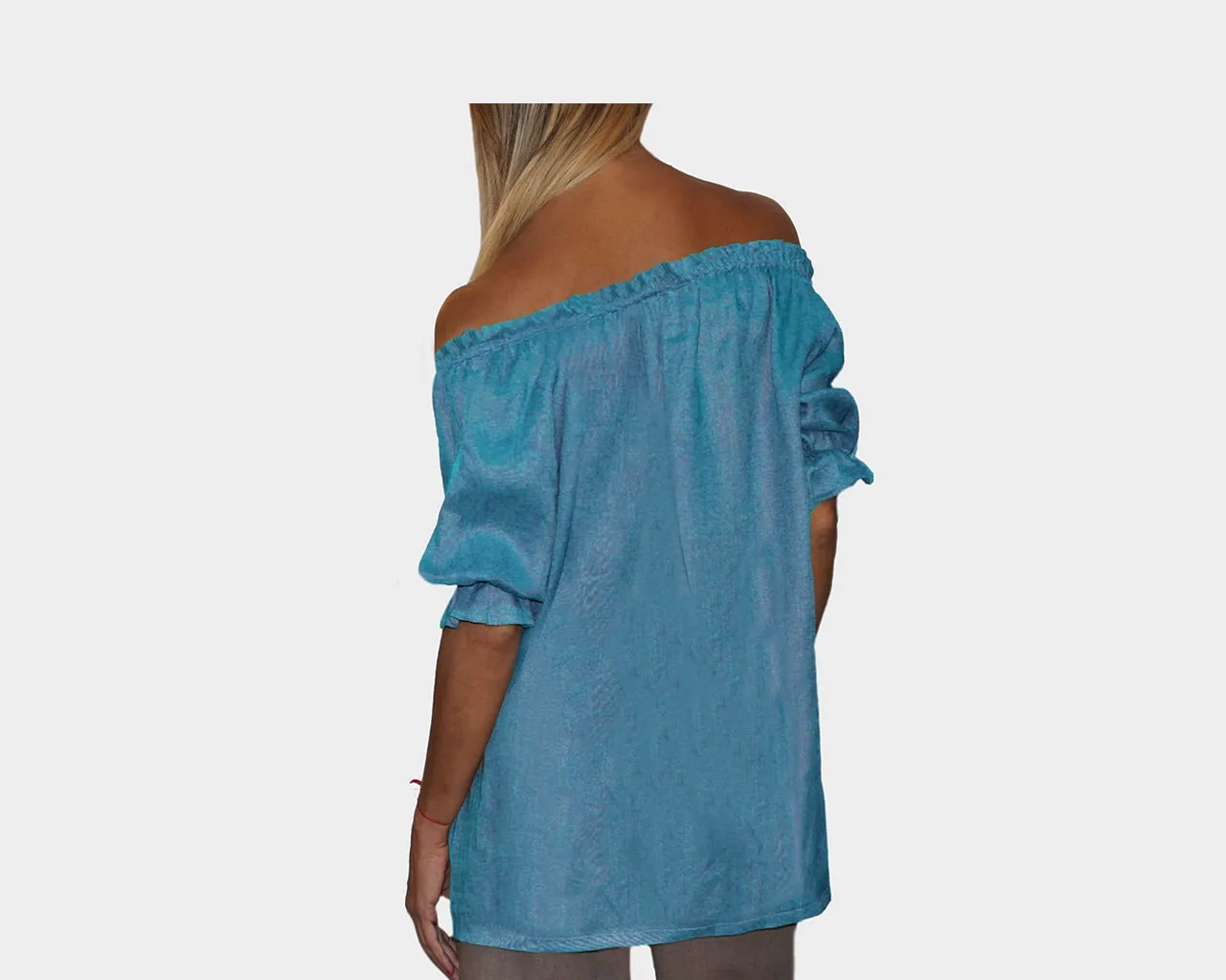 C1. Azul 100% Linen Off Shoulder top - The St. Barth