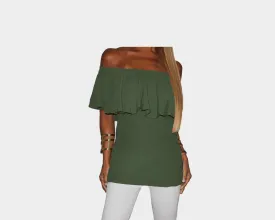 Cargo Ruffle Off Shoulder Top - The Monaco