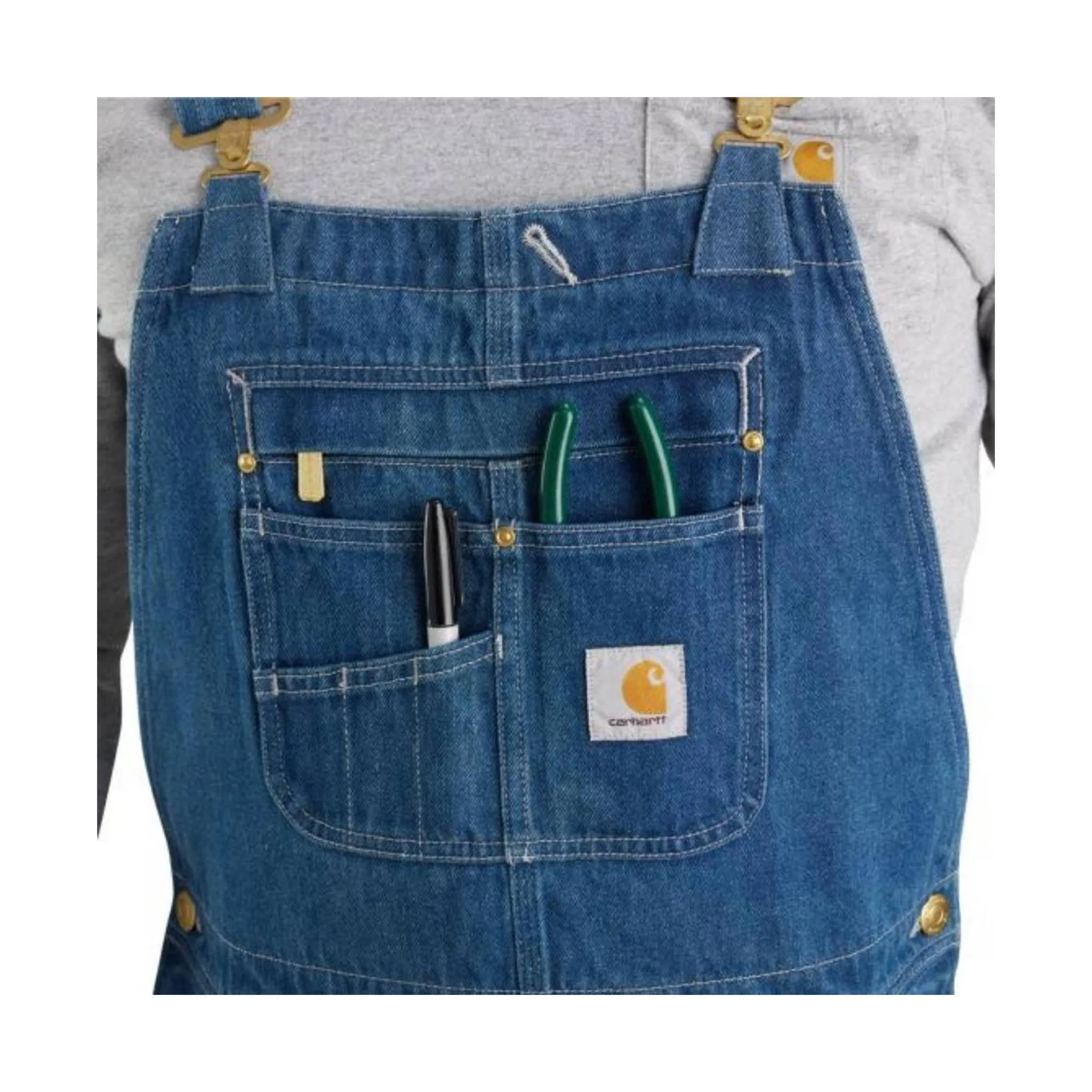 Carhartt Men's Loose-Fit Denim Bib Overalls - Darkstone