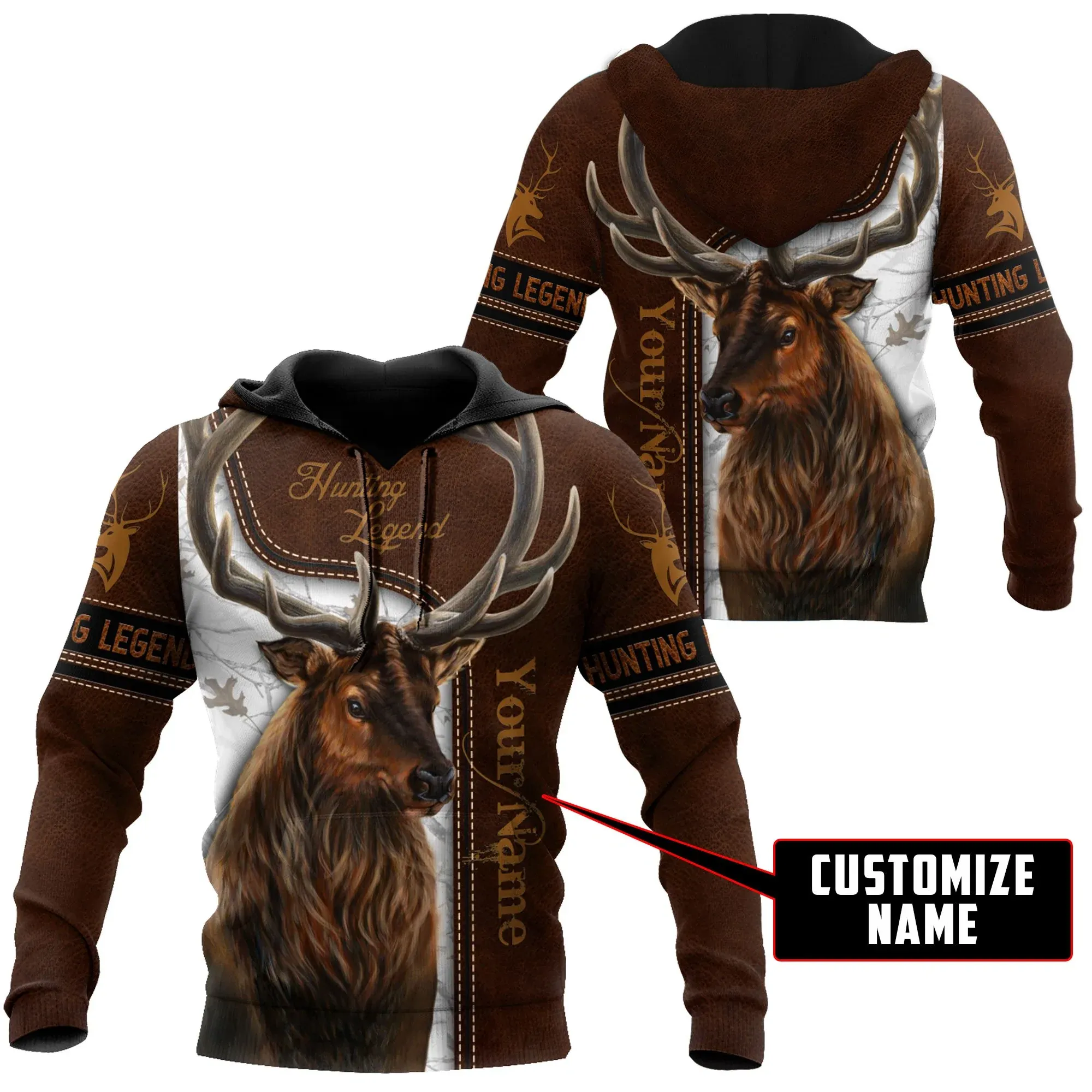 Custom Hoodie With Deer Hunting Legend, 3D All Over Print Deer Hunting Hoodie, Gift For Hunter