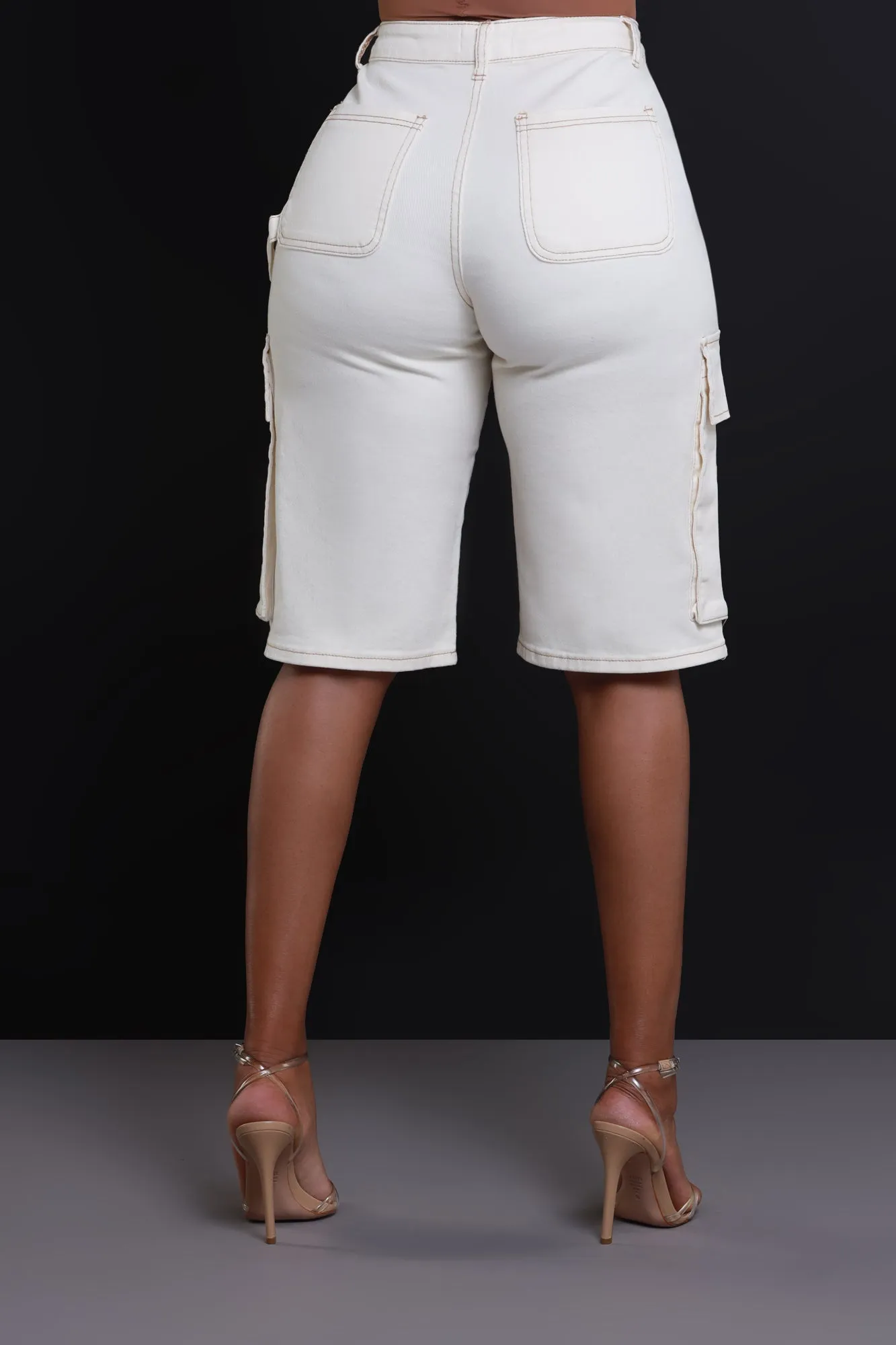 Downgrade Denim Cargo Carpenter Shorts - Ivory