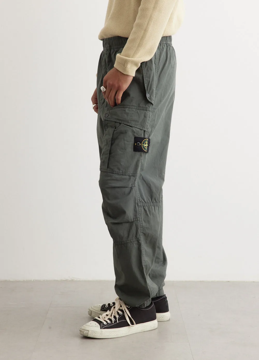 Elasticated Supima Loose Fit Cargo Pants