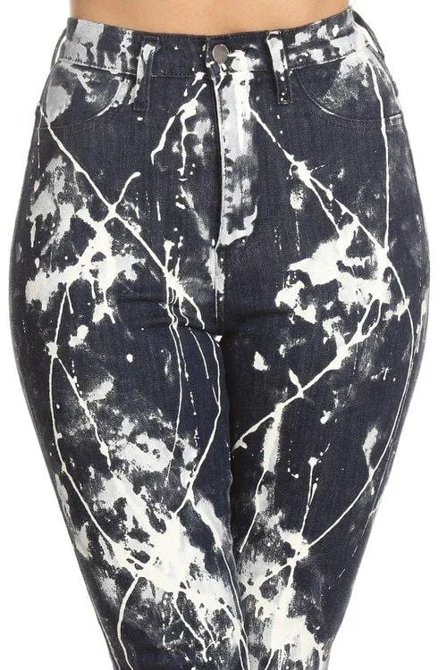 Expression high waist splash skinny jeans