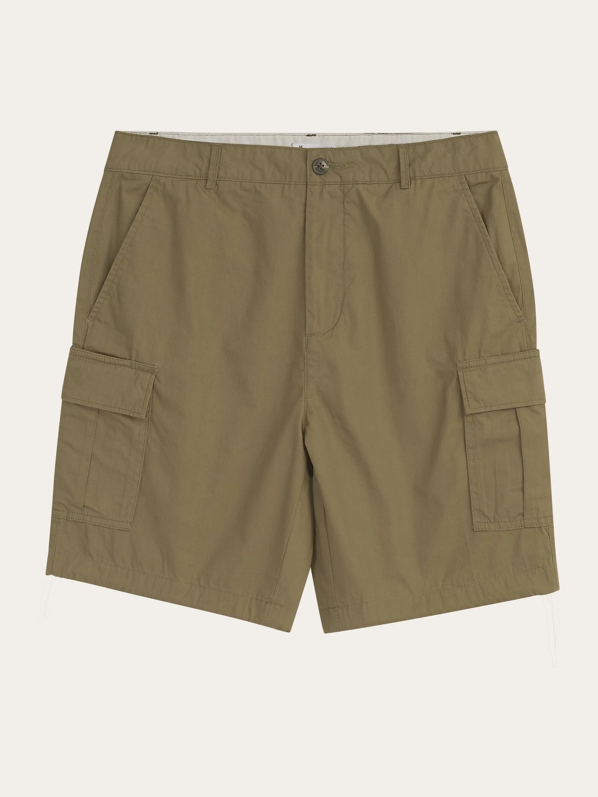 FIG loose cargo poplin shorts - GOTS/Vegan - Burned Olive