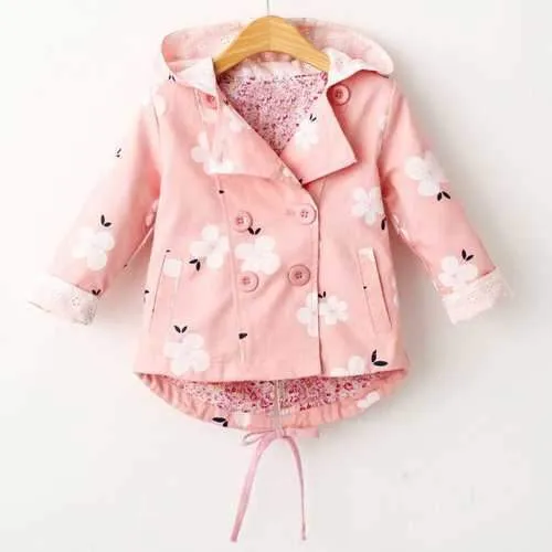 Floral Print Girls Coat Spring Autumn