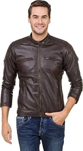 Ga Garmadian Brown Pu Leather Jacket for Men, Boys