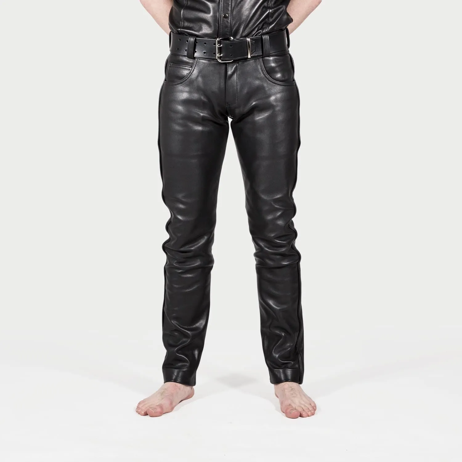 Holstein Slim Fit Leather Jeans // Made to Order