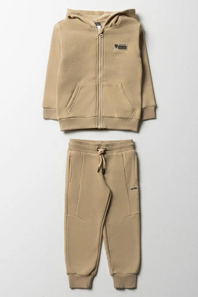 Hooded Zip Through Tracksuit Natural