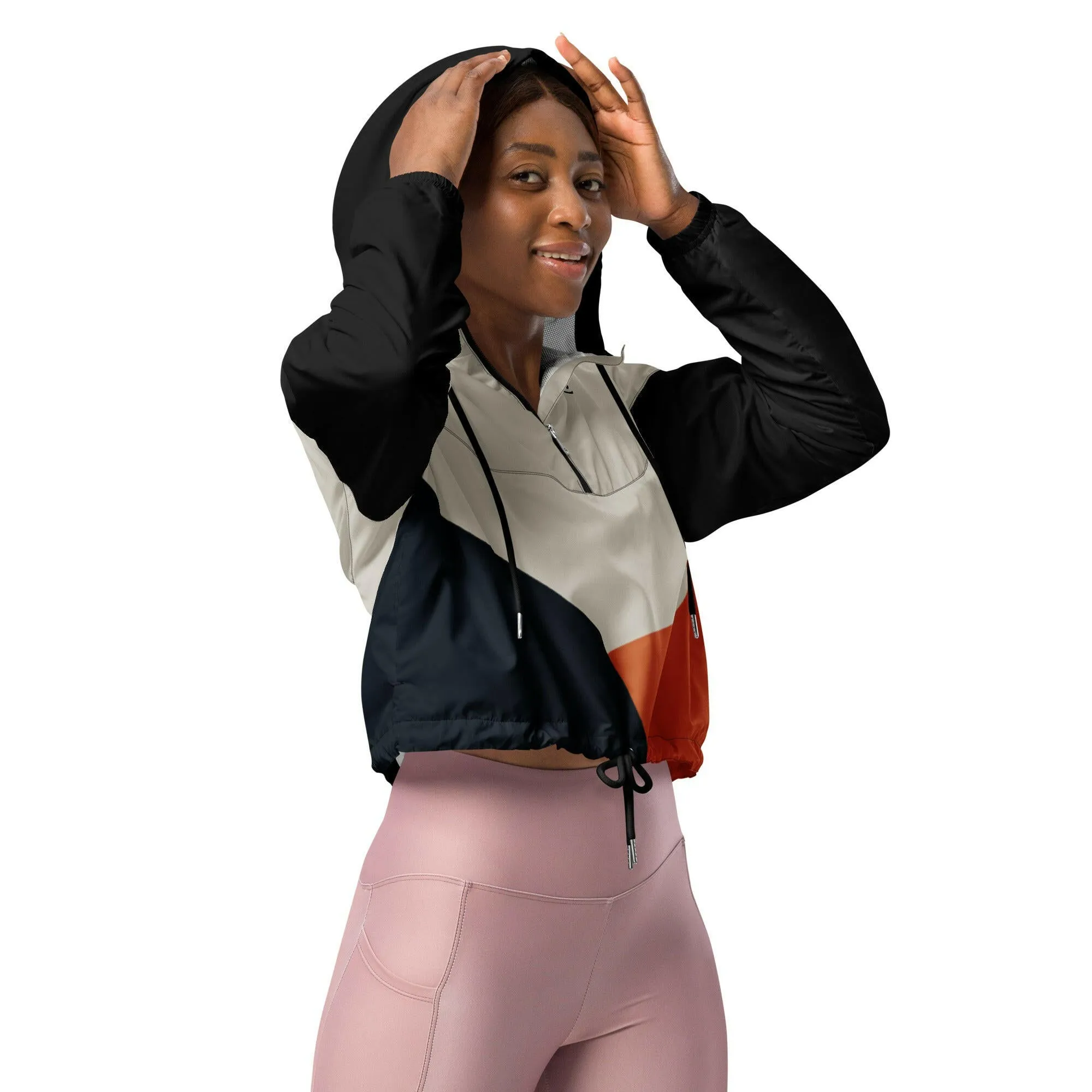 Humble Sportswear™ Women’s Ivory Cropped Windbreaker