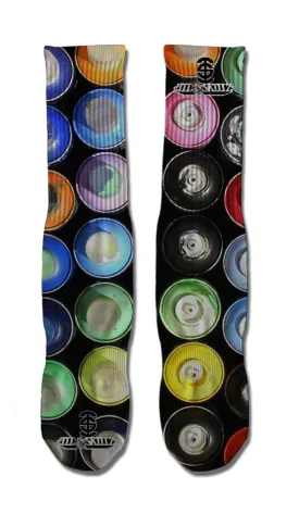 Ill Skillz Clothing Premium Full Print Street Art Socks - The Cans