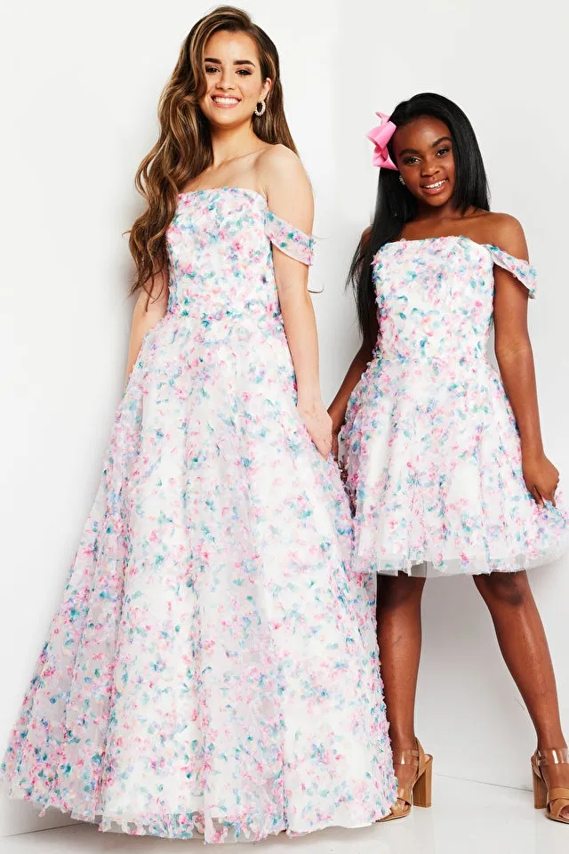 Jovani Kids K26292 Strapless Floral Ballgown Long Formal Dress