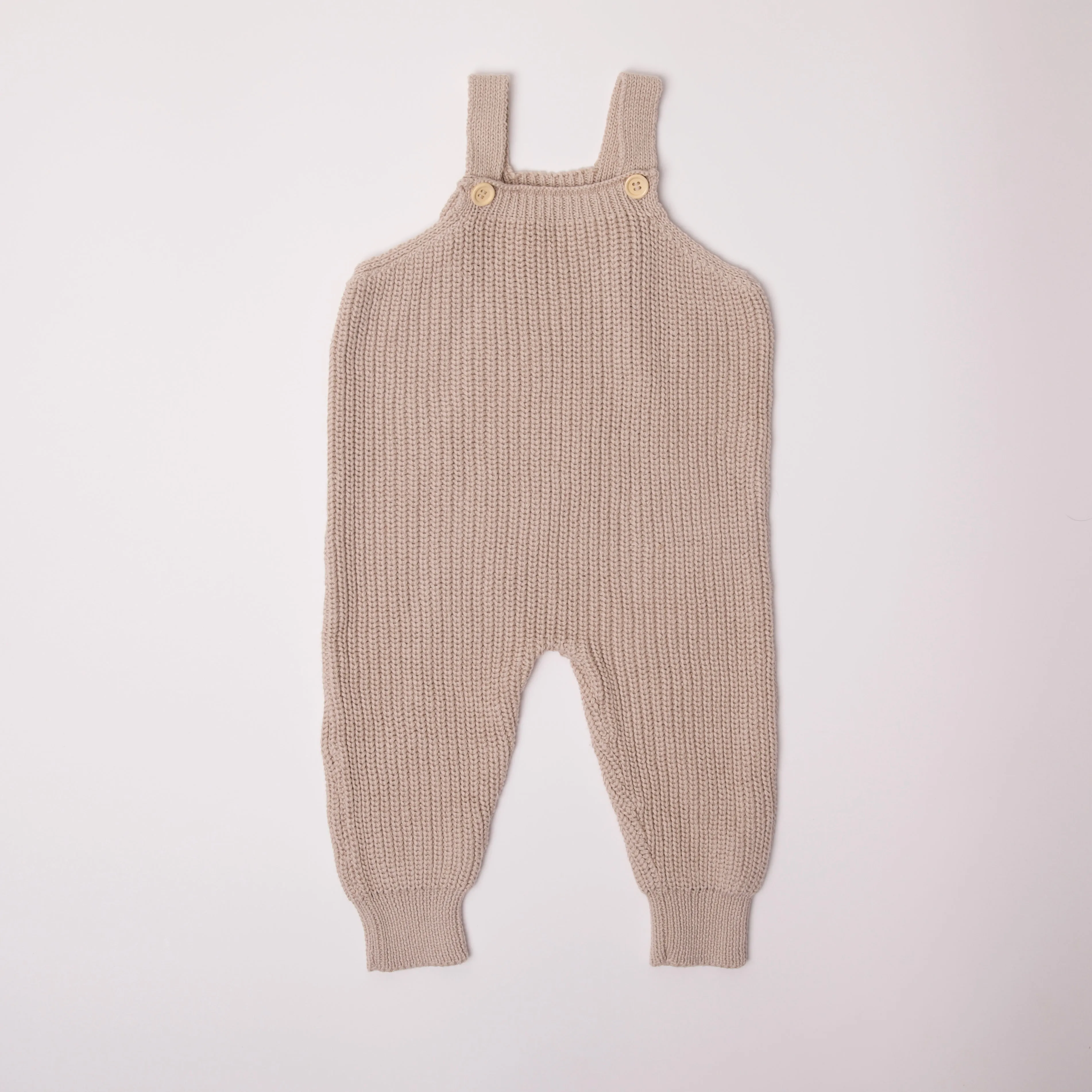 Knit Overalls in Cream