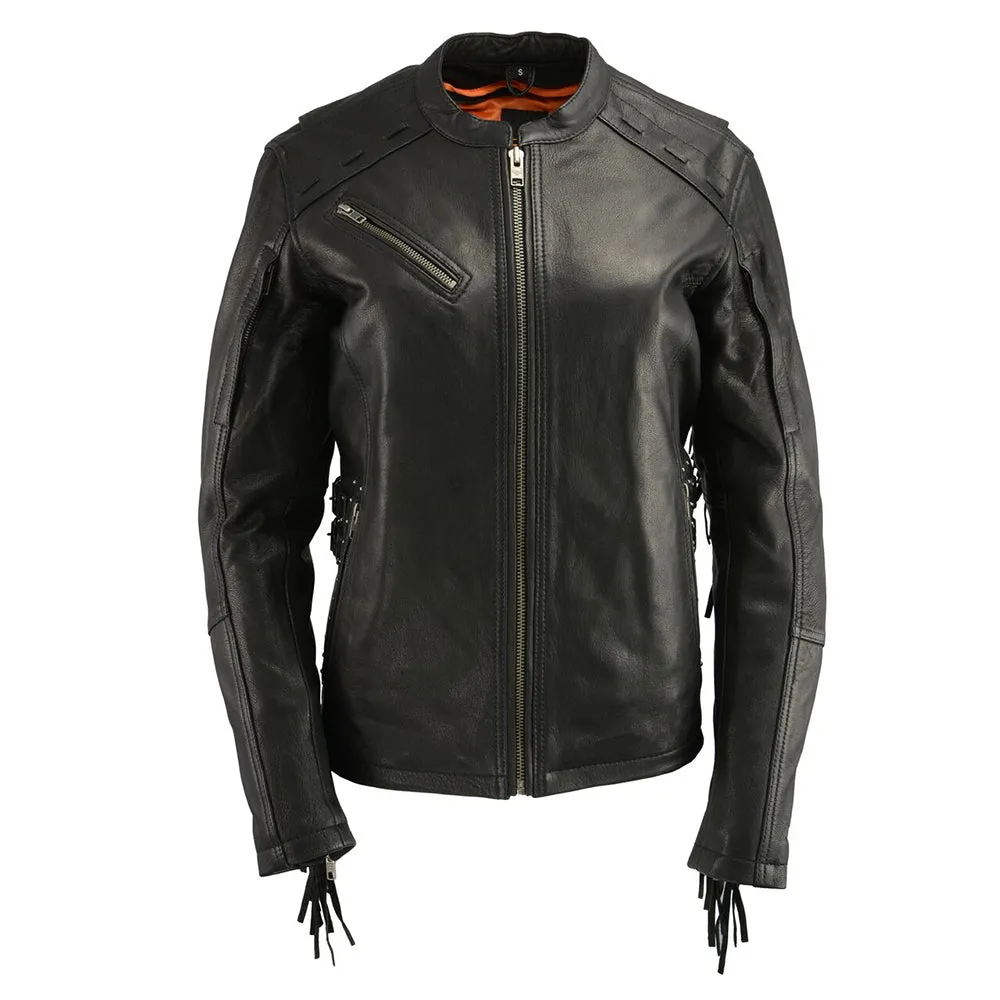 Ladies Leather Jacket Amazing Biker Fashion Wear1.0