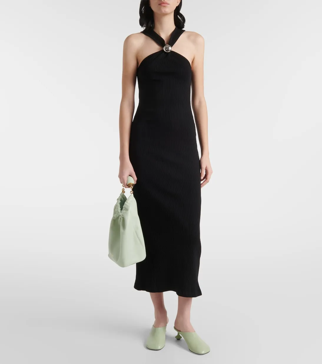 Loewe cotton anagram maxi dress, black