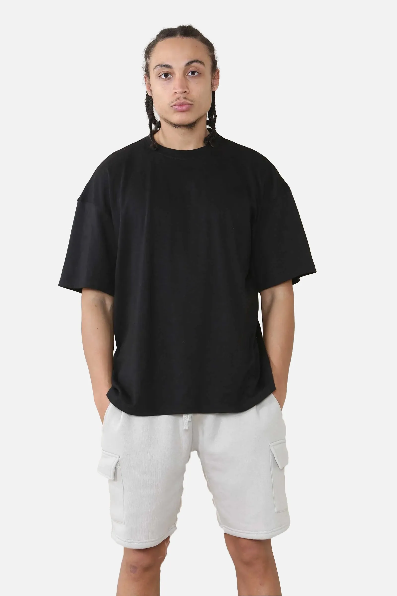 Loose Fit Cargo Jersey Short - Stone