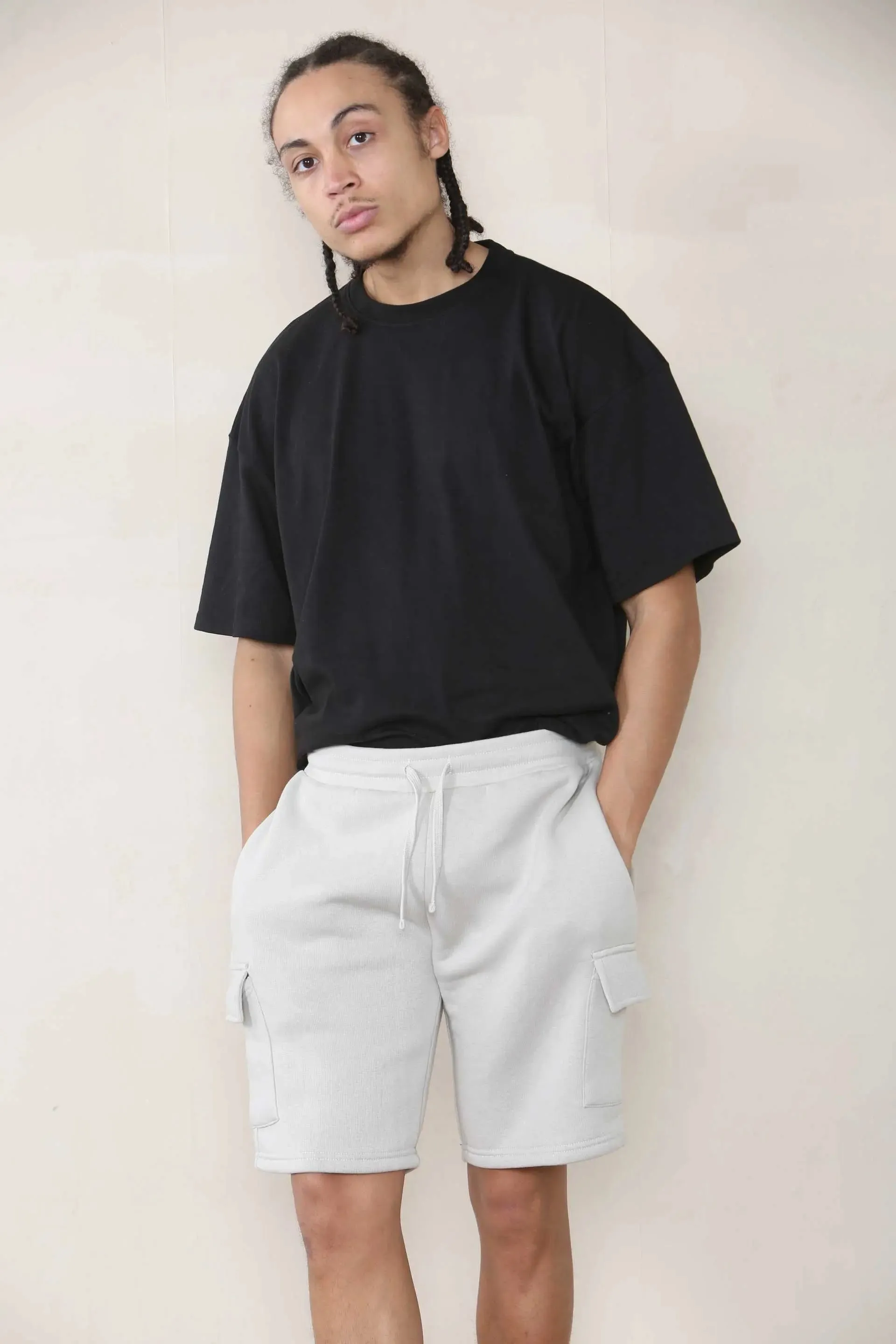 Loose Fit Cargo Jersey Short - Stone