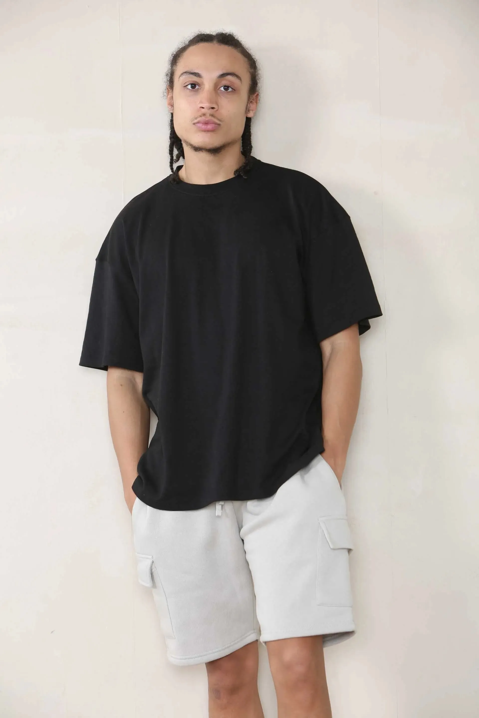 Loose Fit Cargo Jersey Short - Stone