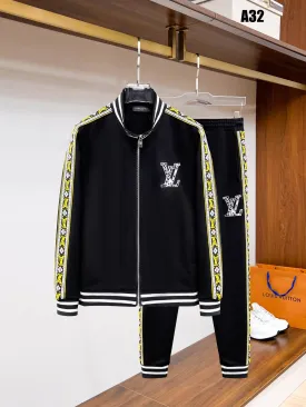 Louis Vuitton Fair Isle Stripe Black Tracksuit