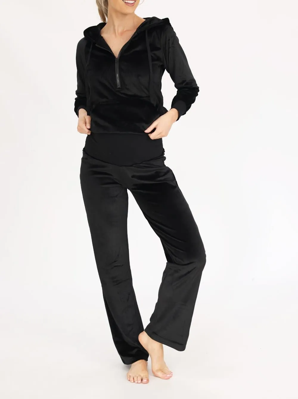 Maternity Velour Set - Black