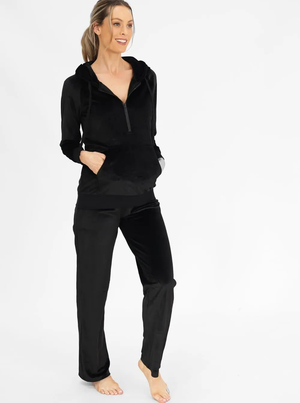 Maternity Velour Set - Black