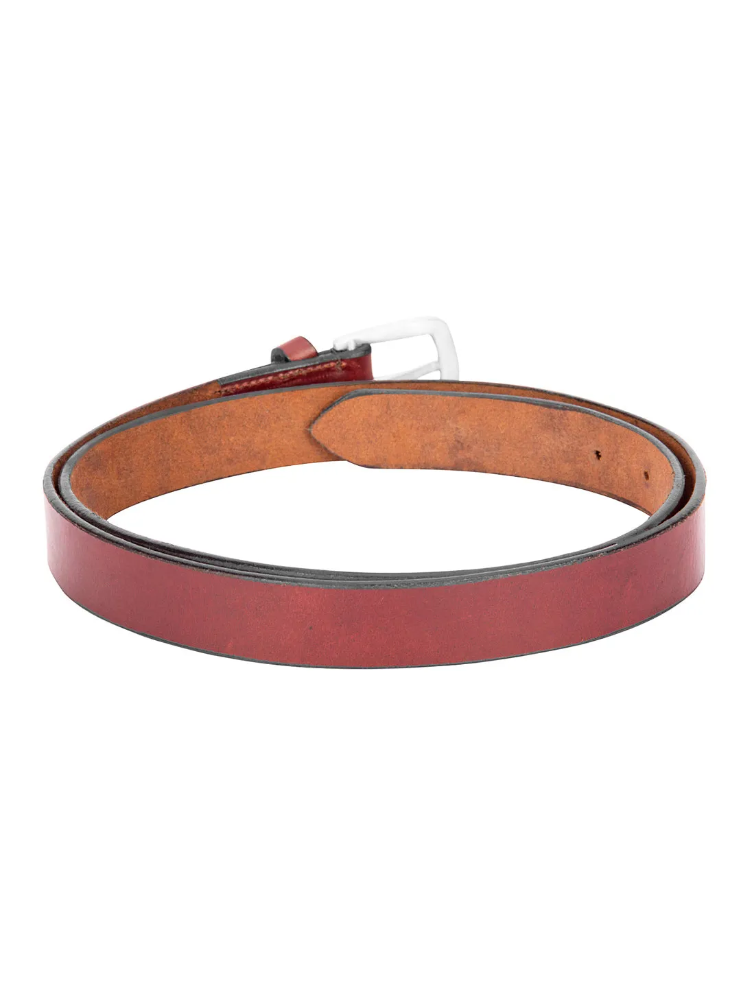 Men Brown Solid Leather Belt