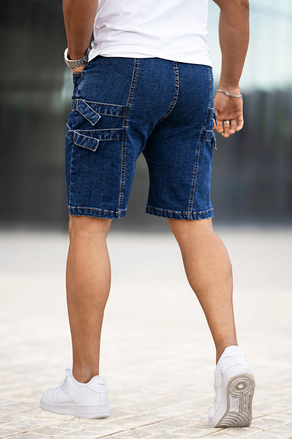 Men's Stretch Denim Short - Dark Blue