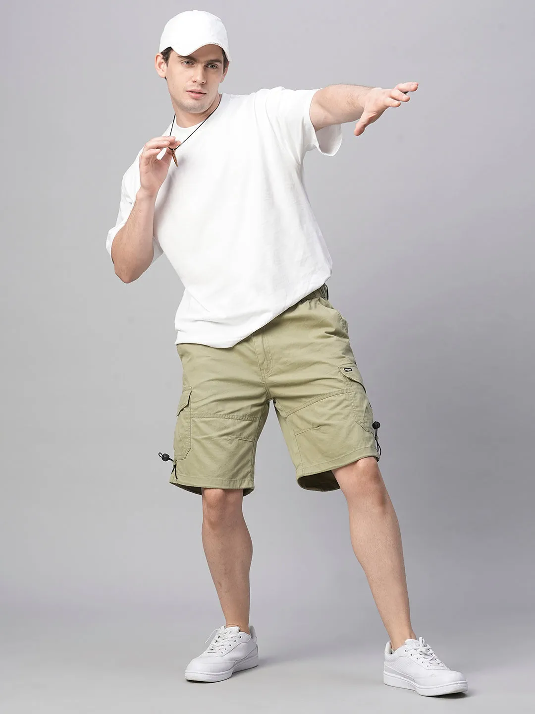 Mens Woven Shorts - Olive Green