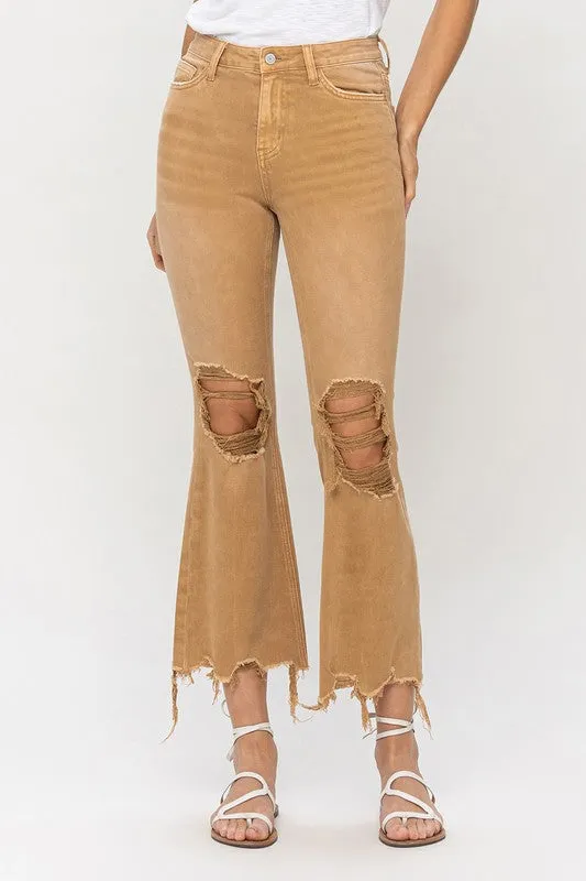 Mustard High Rise Distressed Vervet Jeans