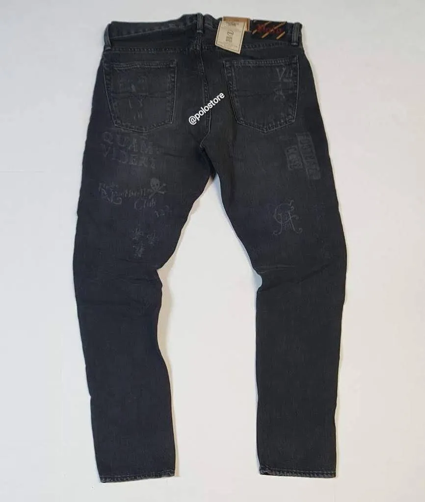 Nwt Polo Ralph Lauren Black Sullivan Slim-Fit Graphic Jeans