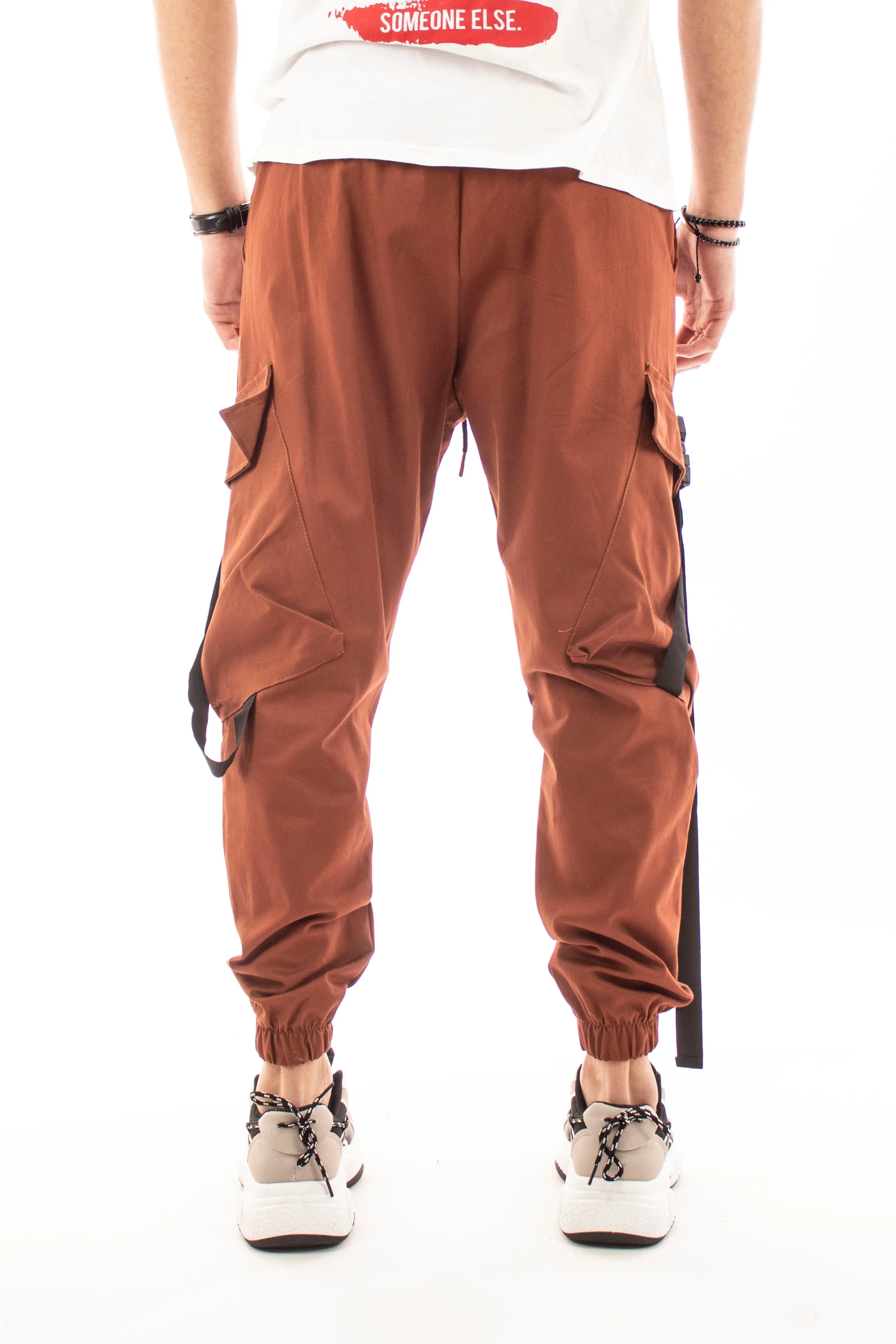 Pantalone Ruggine Pantatuta Cargo Con Bretelle Tasca America E Tasconi Art. Pt53