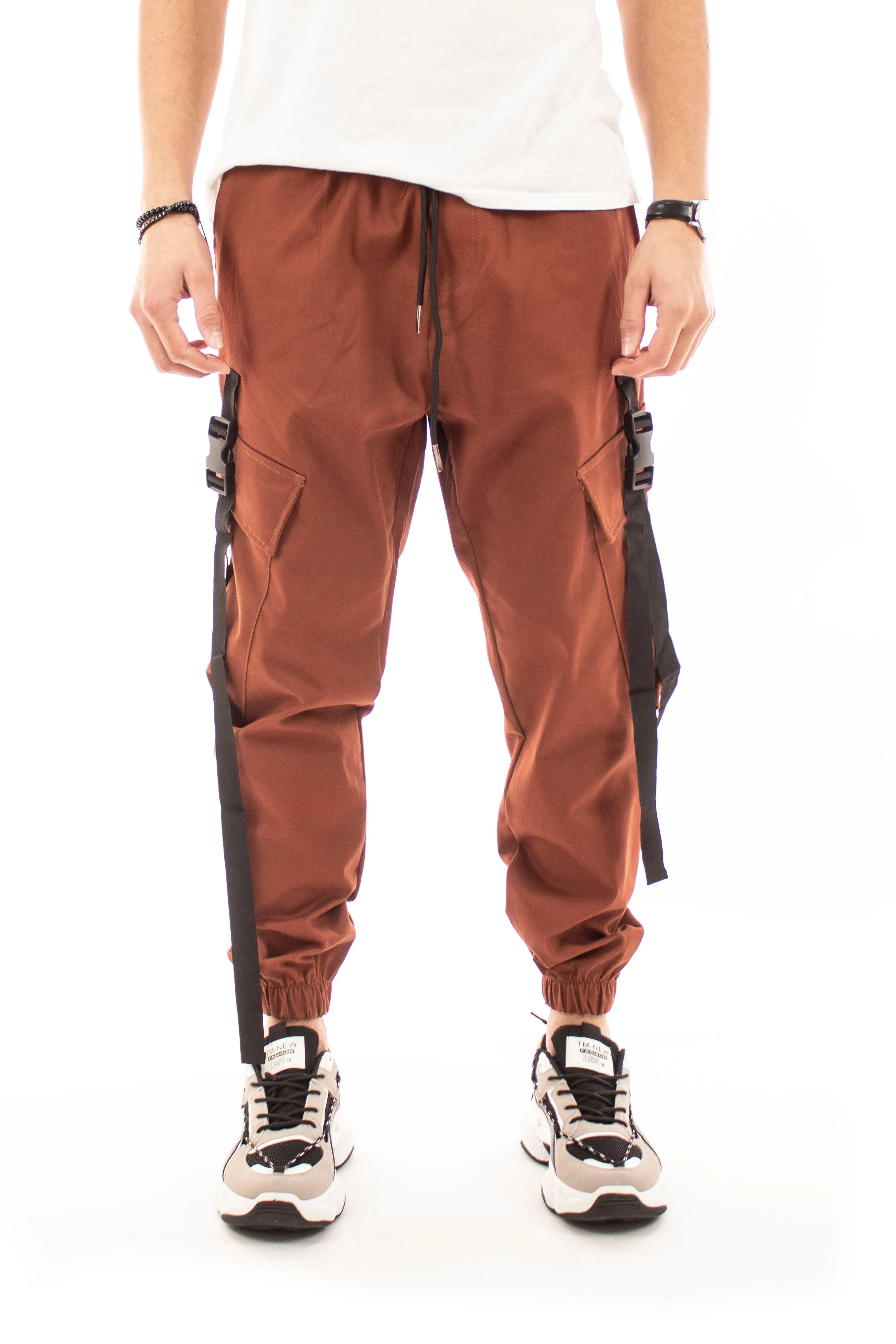 Pantalone Ruggine Pantatuta Cargo Con Bretelle Tasca America E Tasconi Art. Pt53