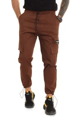 Pantalone Uomo Cargo Tasca America Con Zip Laterale Tasconi Elastico In Vita Art. Pt51