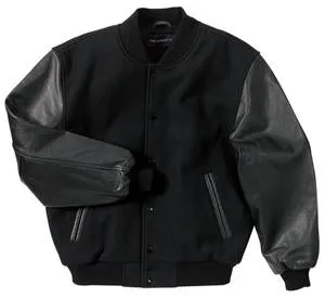 Port Authority - Wool and Leather Letterman Jacket.  J783