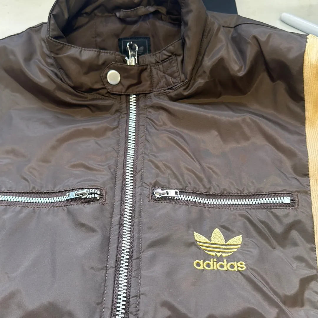 rare vintage brown adidas zip up jacket