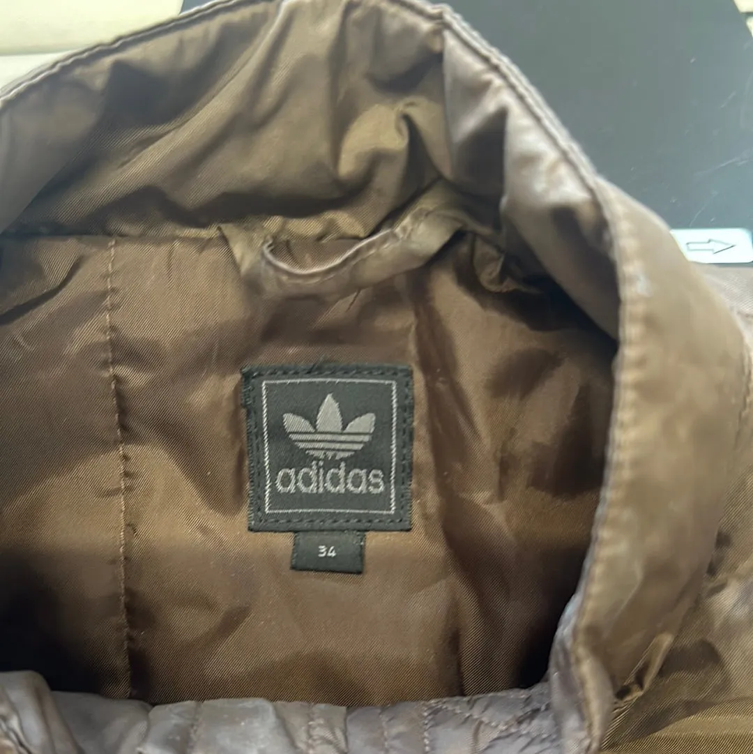 rare vintage brown adidas zip up jacket