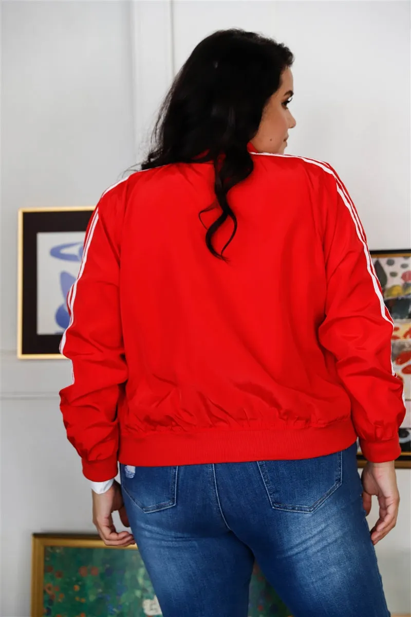 Red & White Windbreaker Bomber