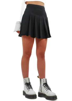 Rock N Rags - "Essential" Tennis Skirt - Black - High Waist Pleated