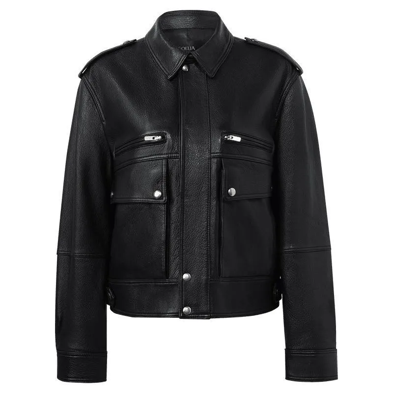 Short Goat Leather Jacket