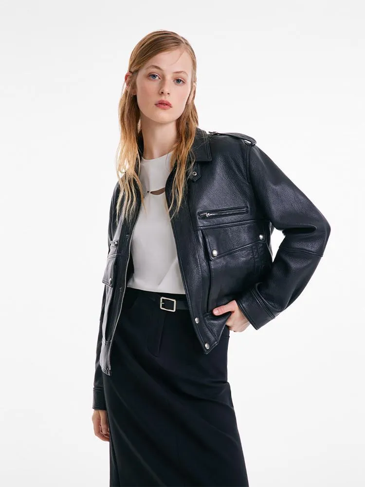 Short Goat Leather Jacket